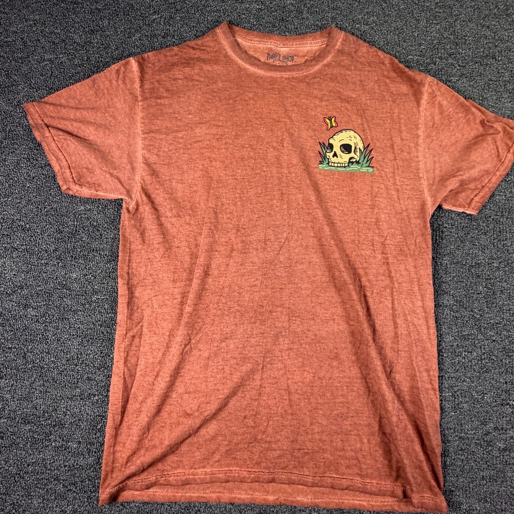 Thrift Shop Exchange T-Shirt Mens M Give The World Good Energy Orange EUC